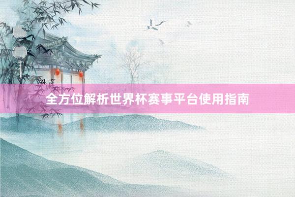 全方位解析世界杯赛事平台使用指南